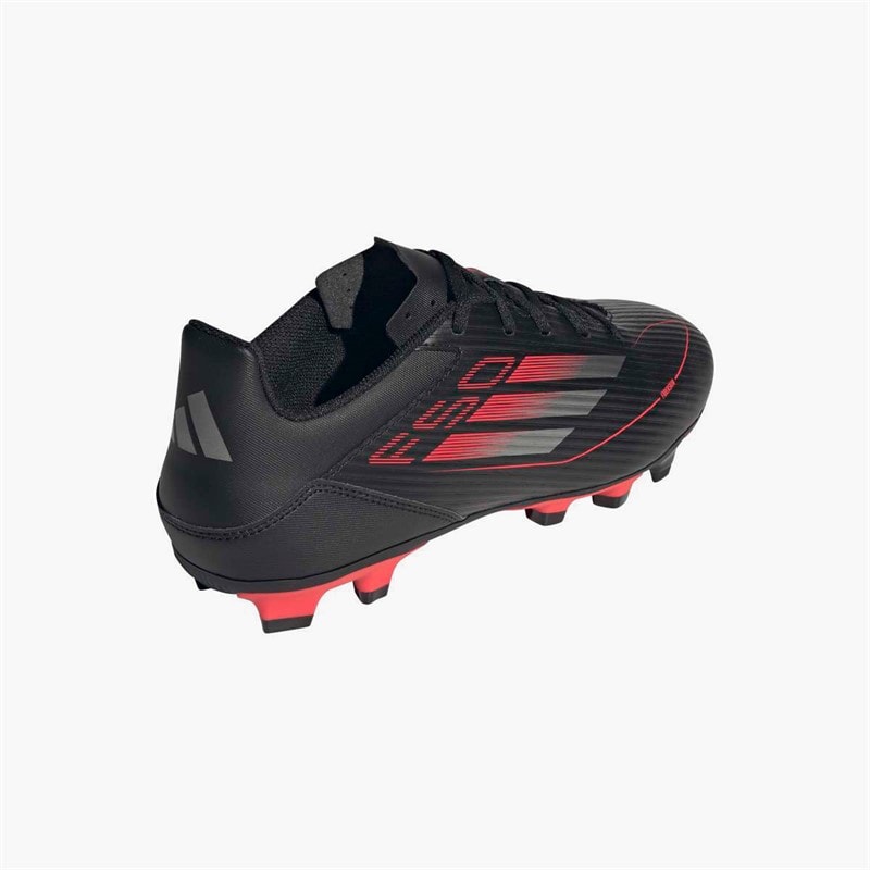 adidas Mens F50 Club FG/MG Firm/Multi Ground Football Boots Black/Iron Metallic/Lucid Red - Image 3