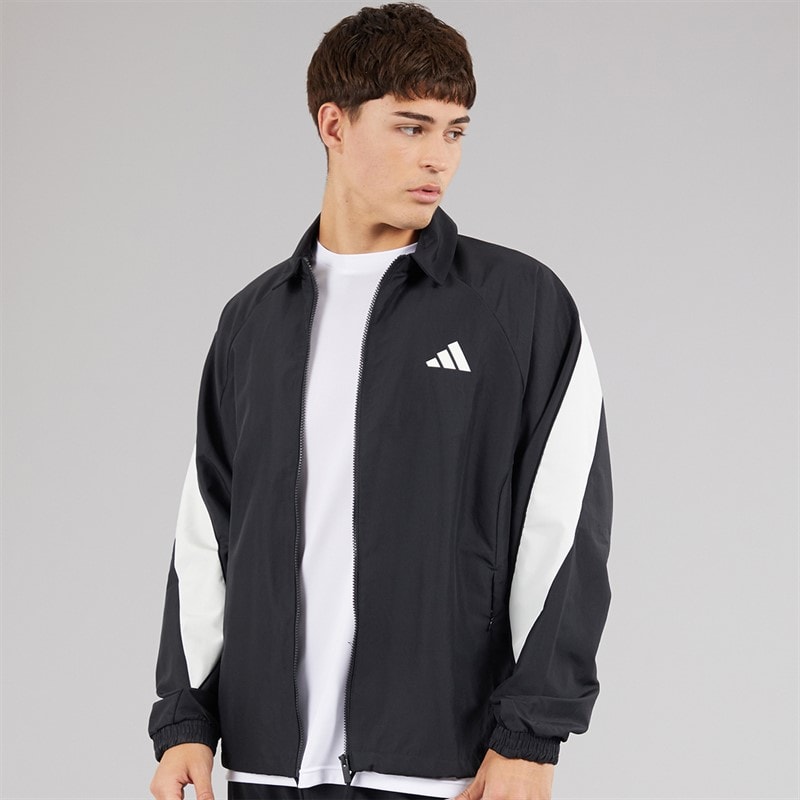 adidas Mens Stadium Track Jacket Black/Off White - Image 3