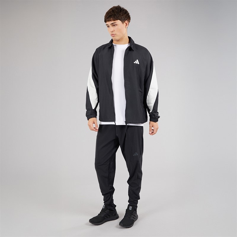 adidas Mens Stadium Track Jacket Black/Off White - Image 4