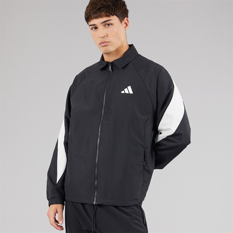 adidas Mens Stadium Track Jacket Black/Off White - Image 5