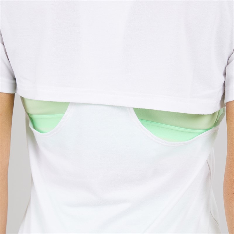 adidas Womens Primelift Performance Big Logo T-Shirt White - Image 3