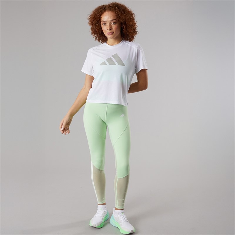 adidas Womens Primelift Performance Big Logo T-Shirt White - Image 4