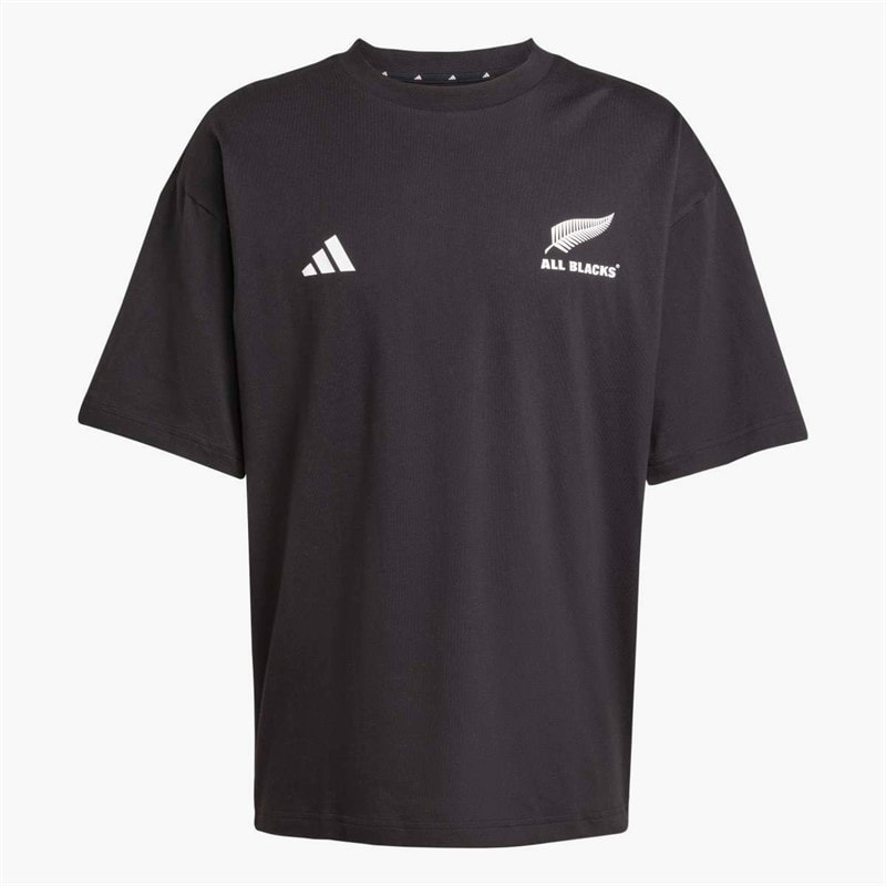 adidas Mens NZR New Zealand Presentation T-Shirt All Black - Image 1