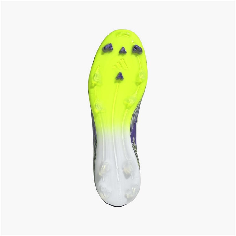 adidas Mens F50 League Radiant Blaze Pack Laceless FG/MG Firm/Multi Ground Football Boots Purple Rush/Cloud White/Lucid Lemon - Image 2