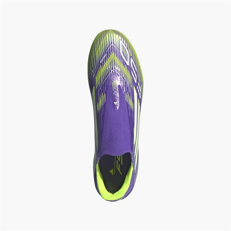 adidas Mens F50 League Radiant Blaze Pack Laceless FG/MG Firm/Multi Ground Football Boots Purple Rush/Cloud White/Lucid Lemon - Image 4