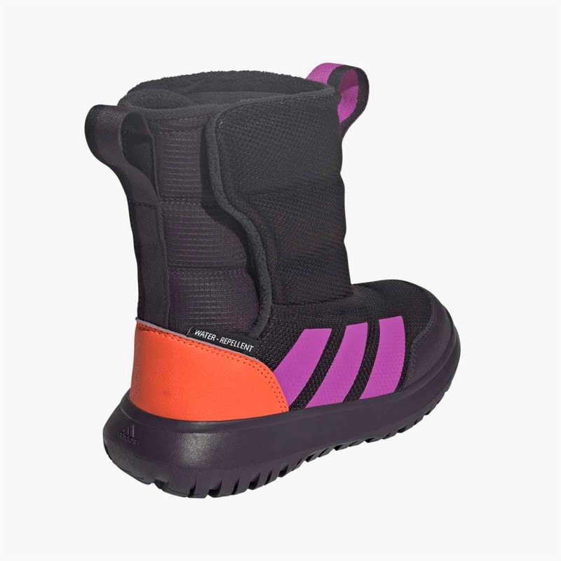 adidas Kids Winterplay Hi Boots Core Black/Purple Burst/Impact Orange - Image 3