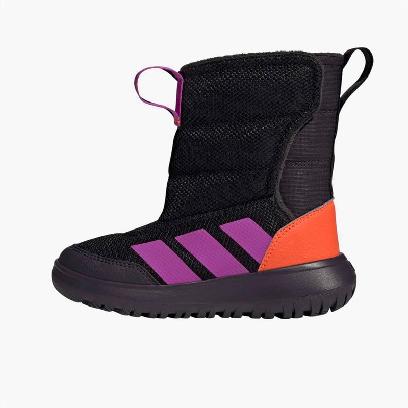 adidas Kids Winterplay Hi Boots Core Black/Purple Burst/Impact Orange - Image 5