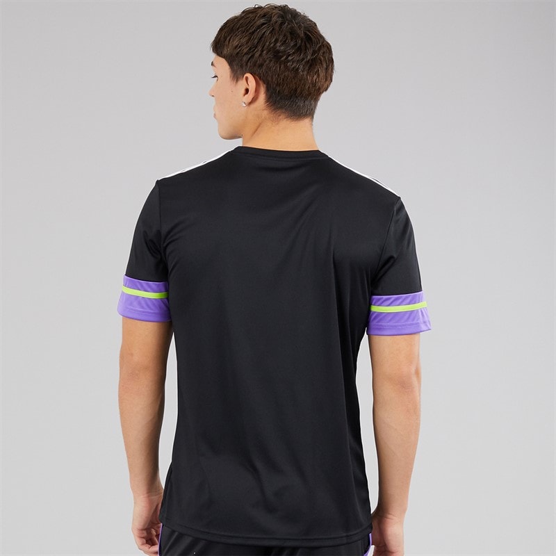 adidas Mens Squadra 25 T-Shirt Black/Purple Rush/Semi Solar Slime - Image 2