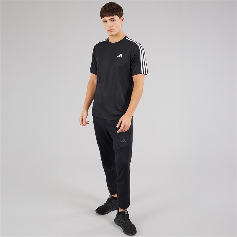 adidas Mens Train Essentials 3-Stripes Training T-Shirt Black/White - Image 4