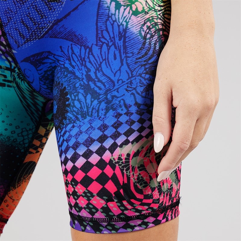 adidas Womens X Jeremy Scott Biker Shorts Acid Yellow/Semi Lucid Fuchsia/Active Purple - Image 5