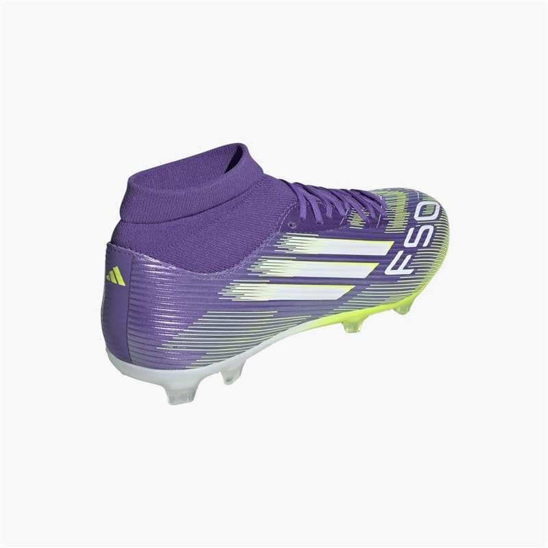 adidas Mens F50 League Mid Radiant Blaze Pack FG/MG Firm/Multi Ground Football Boots Purple Rush/Cloud White/Lucid Lemon - Image 3