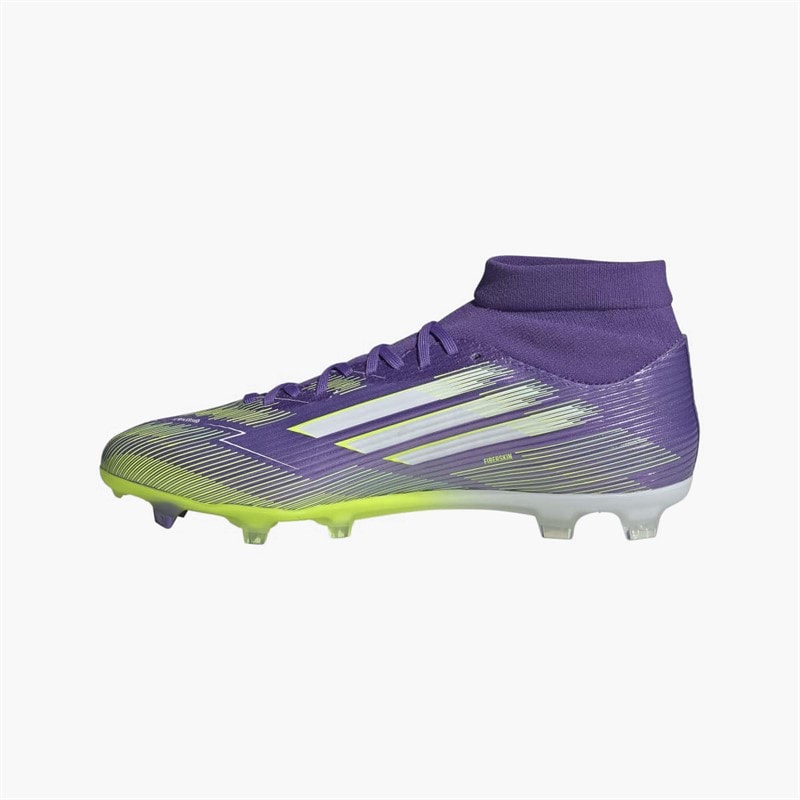adidas Mens F50 League Mid Radiant Blaze Pack FG/MG Firm/Multi Ground Football Boots Purple Rush/Cloud White/Lucid Lemon - Image 5