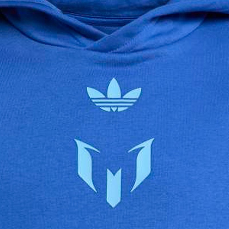 adidas Junior Messi Logo Hoodie Royal Blue - Image 2