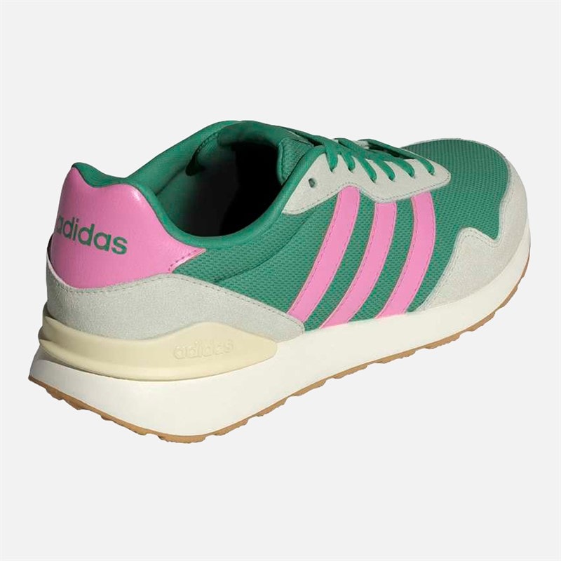 adidas Womens Run 60s 4.0 Trainers Semi Court Green/Bliss Pink/Warm Vanilla - Image 3