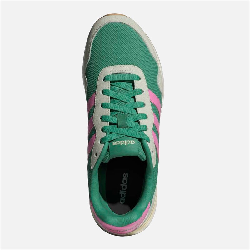 adidas Womens Run 60s 4.0 Trainers Semi Court Green/Bliss Pink/Warm Vanilla - Image 4