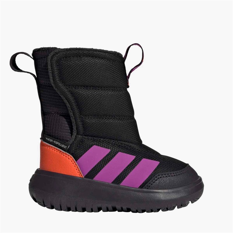 adidas Infant Winterplay Hi Boots Core Black/Purple Blast/Impact Orange - Image 1