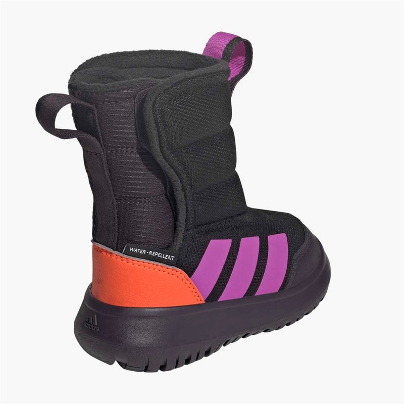 adidas Infant Winterplay Hi Boots Core Black/Purple Blast/Impact Orange - Image 3