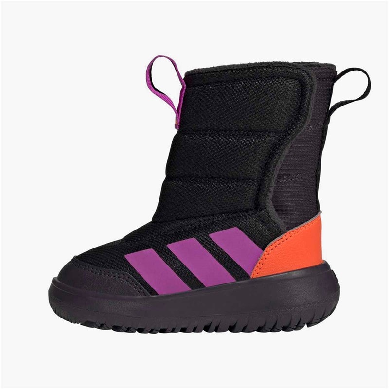 adidas Infant Winterplay Hi Boots Core Black/Purple Blast/Impact Orange - Image 5
