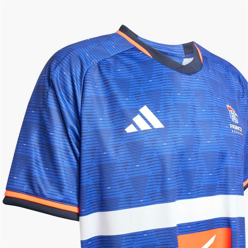 adidas Mens FFHB France Handball 25/26 Home Replica Jersey Semi Lucid Blue - Image 3