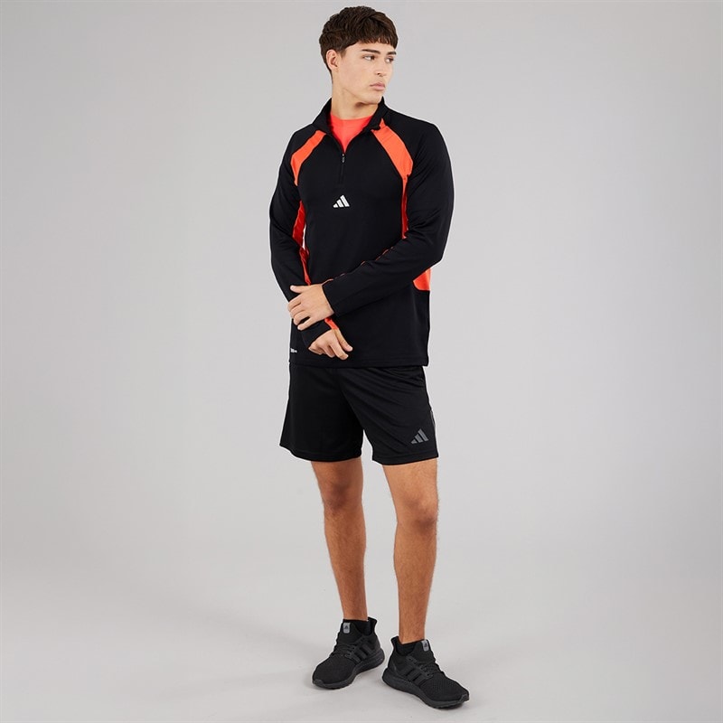 adidas Mens Tech Apparel 1/4 Zip Training Top Black/Easy Coral - Image 4