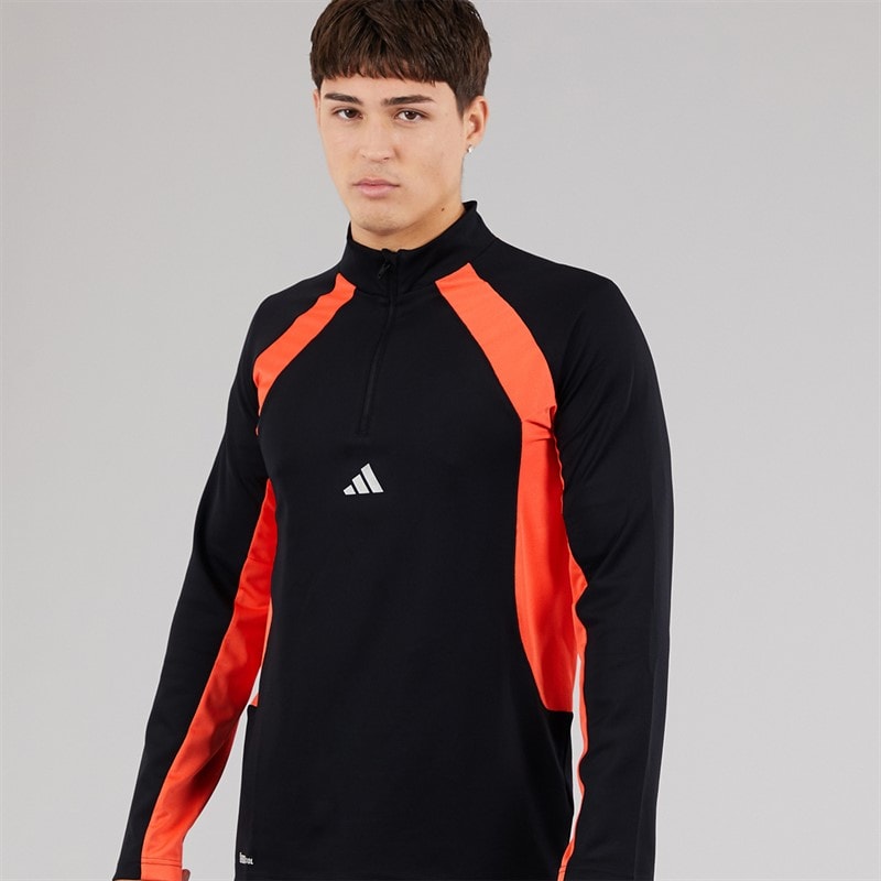 adidas Mens Tech Apparel 1/4 Zip Training Top Black/Easy Coral - Image 5