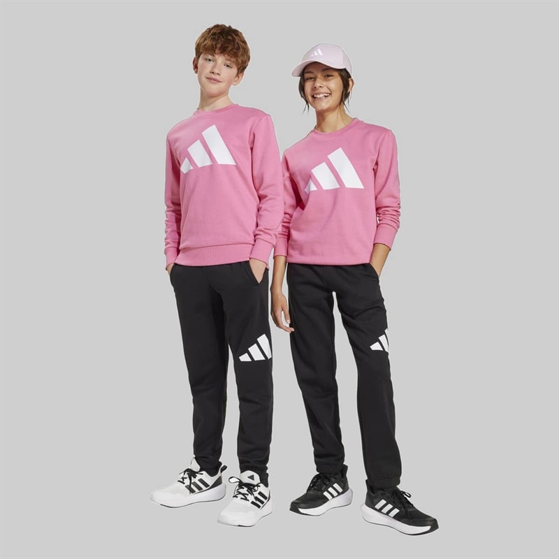 adidas Junior Essentials Sweatshirt And Joggers Set Pink Fusion/White - Image 1