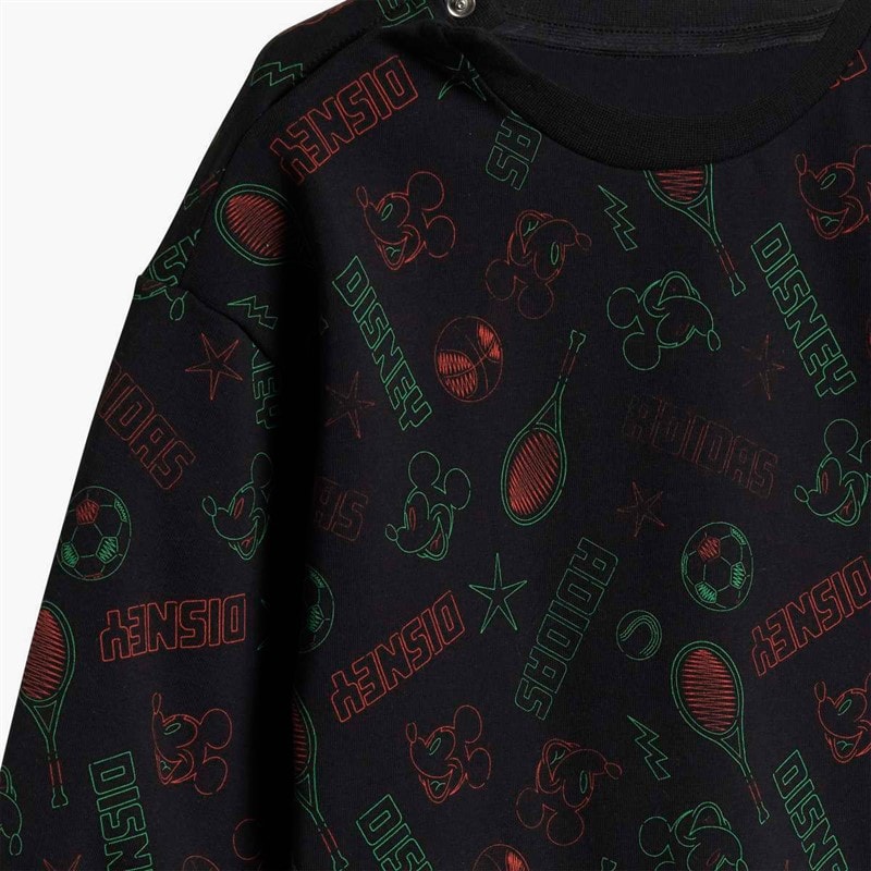 adidas Infant X Disney Mickey Mouse Sweatshirt And Joggers Set Black/Impact Orange/Lime Burst - Image 2