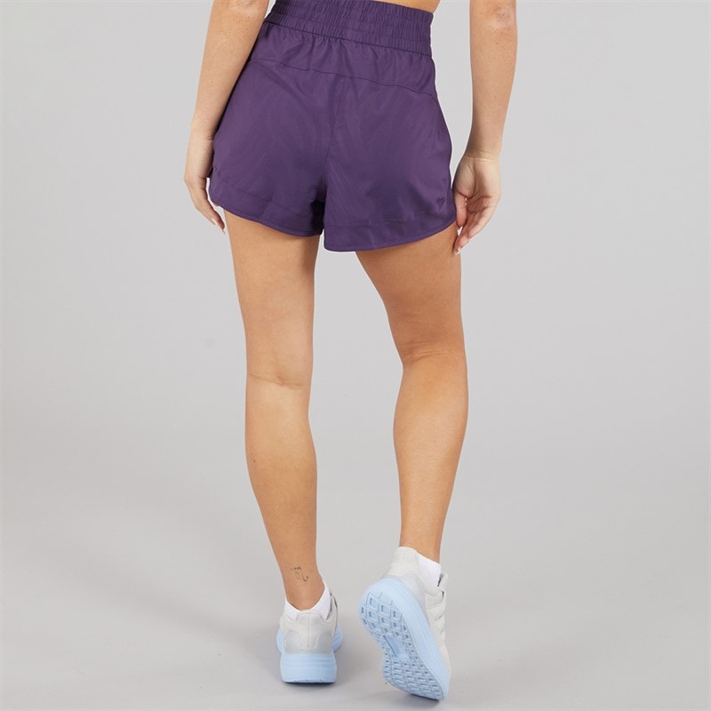 adidas Womens Pacer Training High Rise Woven Shorts Aurora Plum - Image 2