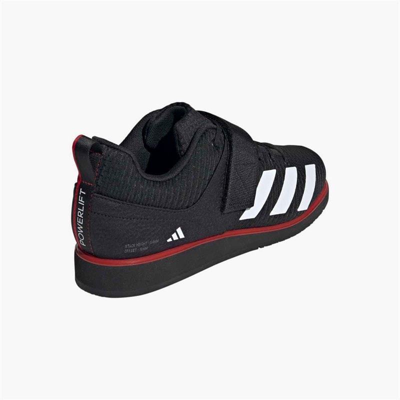 adidas Mens Powerlift 5 Weight Lifting Training Shoes Core Black/Cloud White/Pure Ruby - Image 3