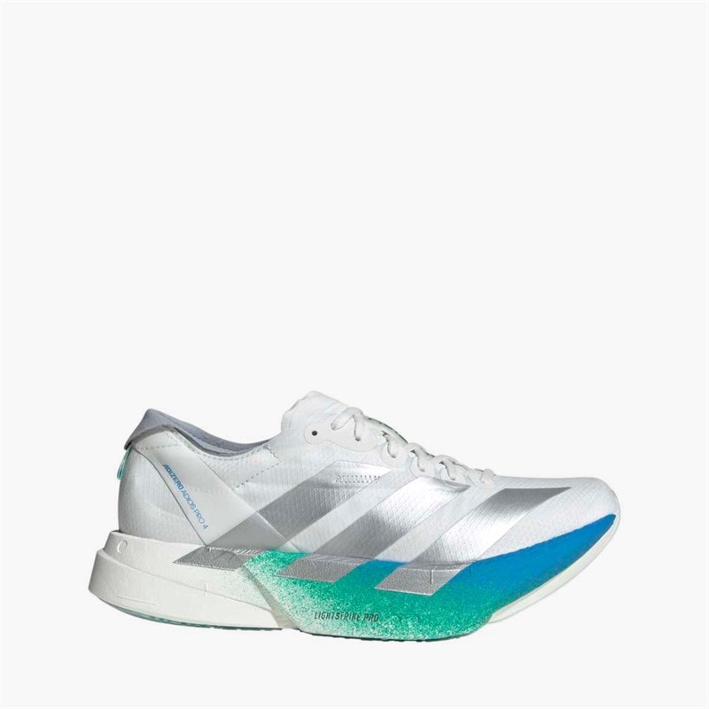 adidas Womens Adizero Adios Pro 4 Neutral Running Shoes Crystal White/Matte Silver/Glory Green - Image 1