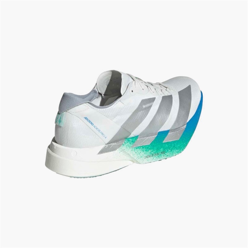 adidas Womens Adizero Adios Pro 4 Neutral Running Shoes Crystal White/Matte Silver/Glory Green - Image 3