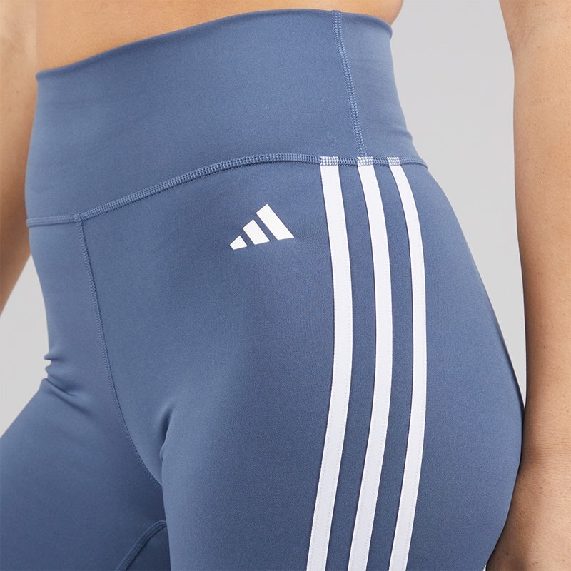 adidas Womens Training Essentials 3-Stripes High Waist Shorts Preloved Ink - Image 3
