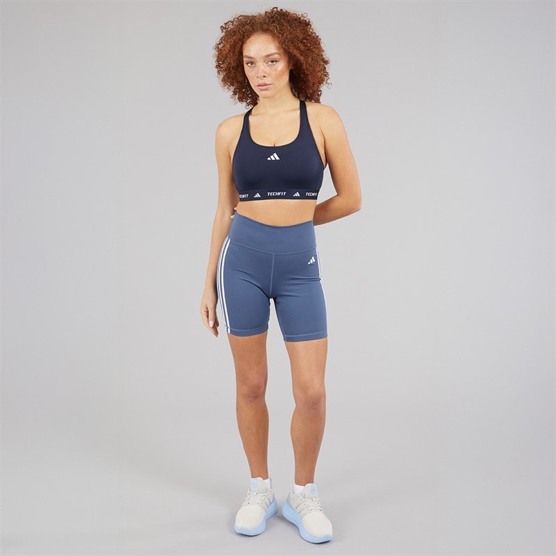 adidas Womens Training Essentials 3-Stripes High Waist Shorts Preloved Ink - Image 4