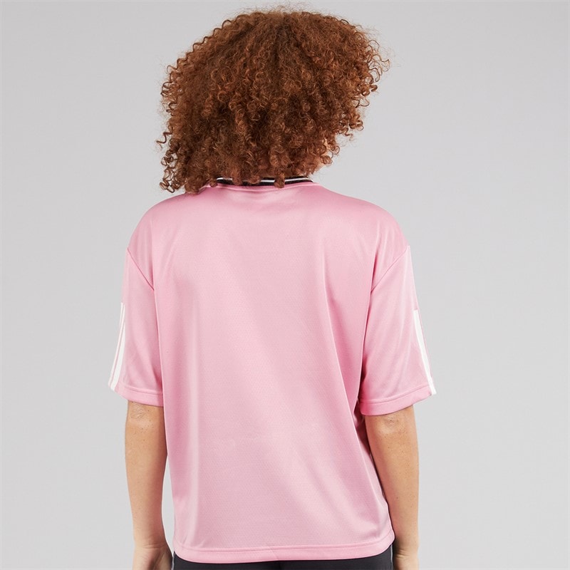 adidas Womens Tiro Boyfriend Fit T-Shirt True Pink/Black/White - Image 2