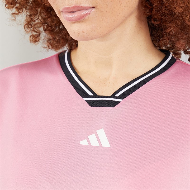 adidas Womens Tiro Boyfriend Fit T-Shirt True Pink/Black/White - Image 3