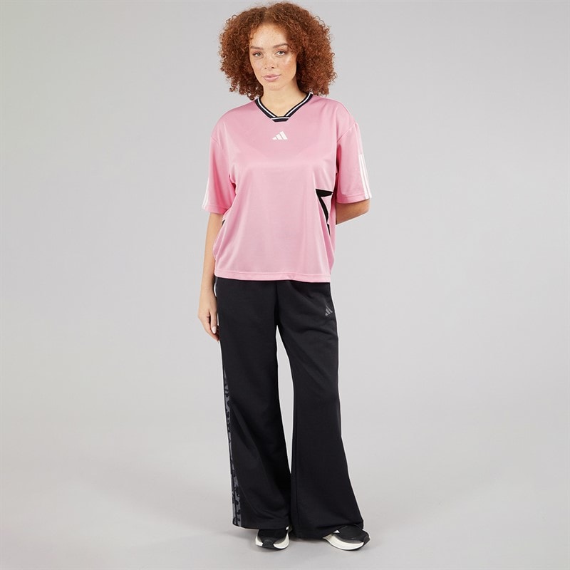 adidas Womens Tiro Boyfriend Fit T-Shirt True Pink/Black/White - Image 4