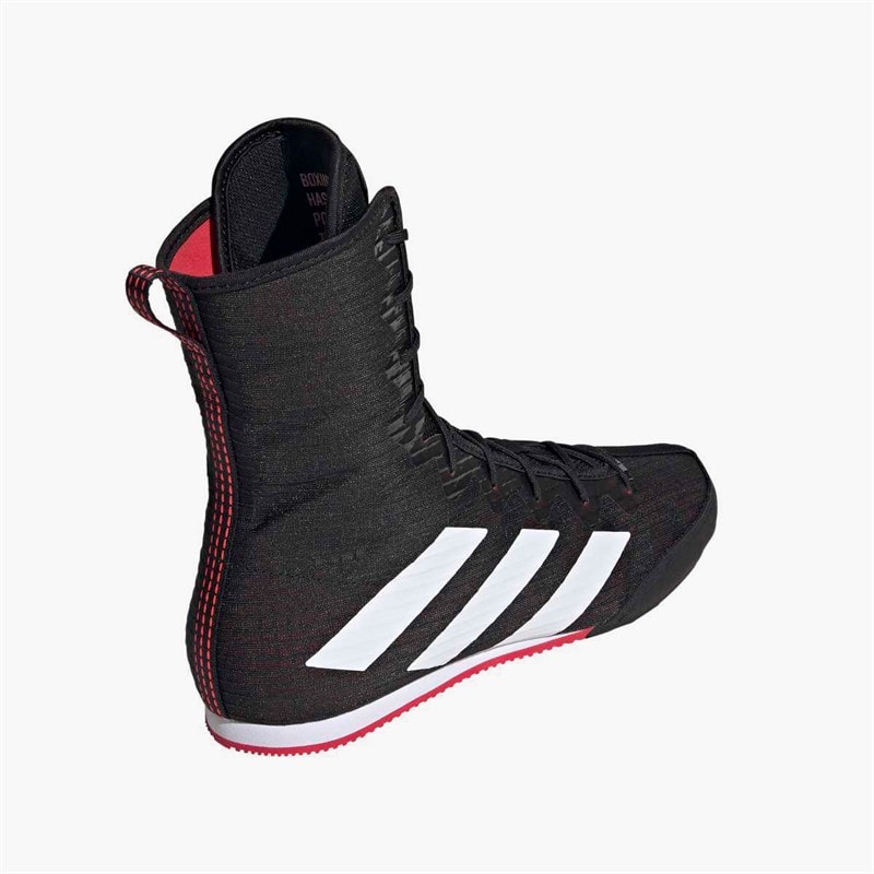 adidas Mens Box Hog 4 Boxing Shoes Core Black/Cloud White/Pure Ruby - Image 3