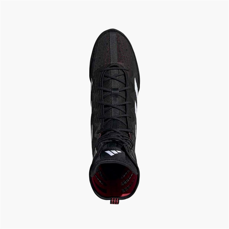 adidas Mens Box Hog 4 Boxing Shoes Core Black/Cloud White/Pure Ruby - Image 4