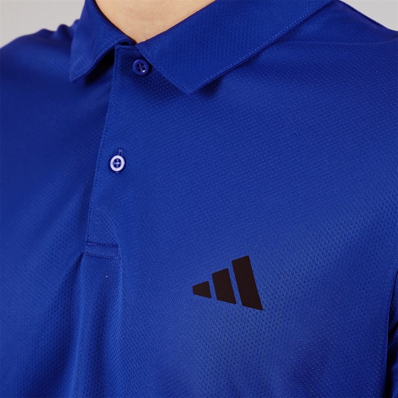 adidas Mens Train Essentials Feelready Training Polo Shirt Lucid Blue/Black - Image 3