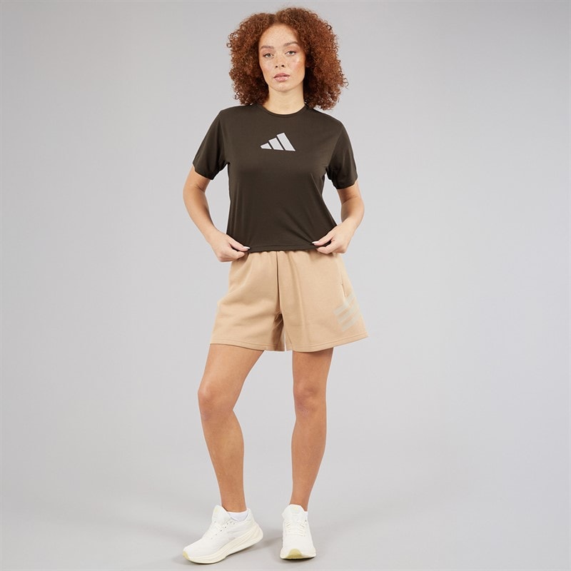 adidas Womens Train Essentials Big Logo Training T-Shirt Shadow Olive - Image 4