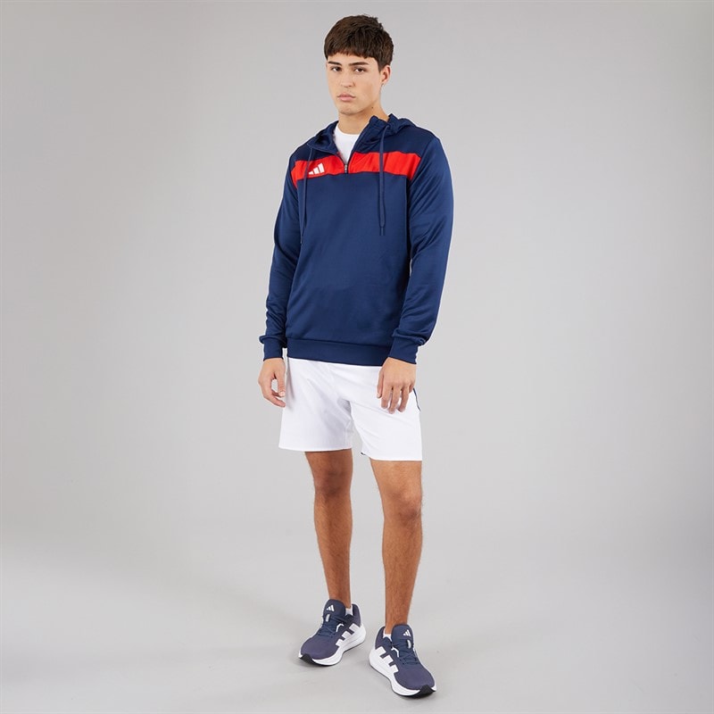adidas Mens Tiro 25 Essentials Hoodie Navy Blue/Red - Image 4