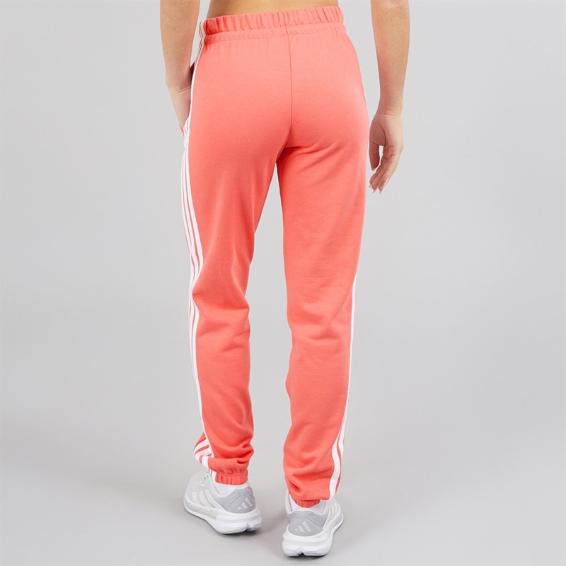 adidas Womens Essentials 3-Stripes French Terry Cuffed Joggers Semi Turbo/White - Image 2