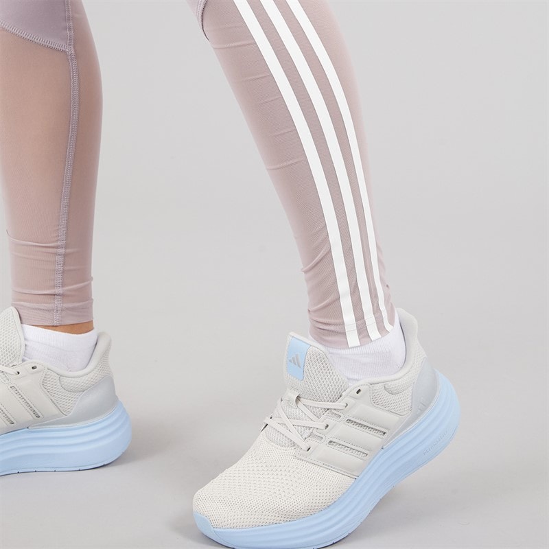 adidas Womens Hyperglam Full Length Leggings Preloved Fig/White - Image 5