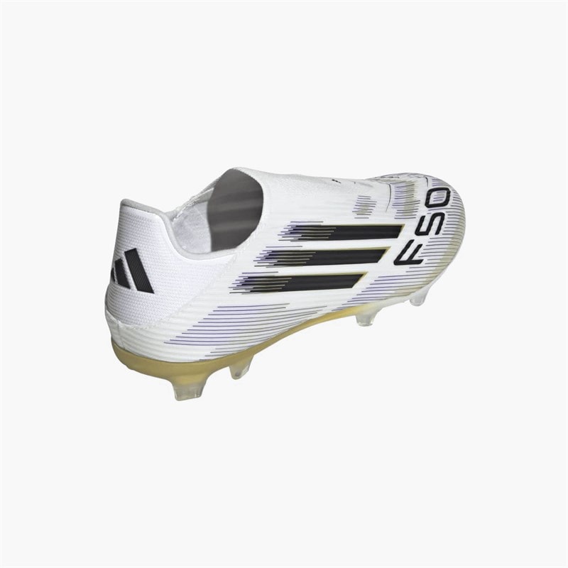 adidas Mens F50 League Pack Laceless FG/MG Firm/Multi Ground Football Boots Cloud White/Core Black/Gold Metallic - Image 3