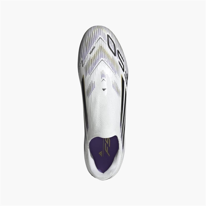 adidas Mens F50 League Pack Laceless FG/MG Firm/Multi Ground Football Boots Cloud White/Core Black/Gold Metallic - Image 4