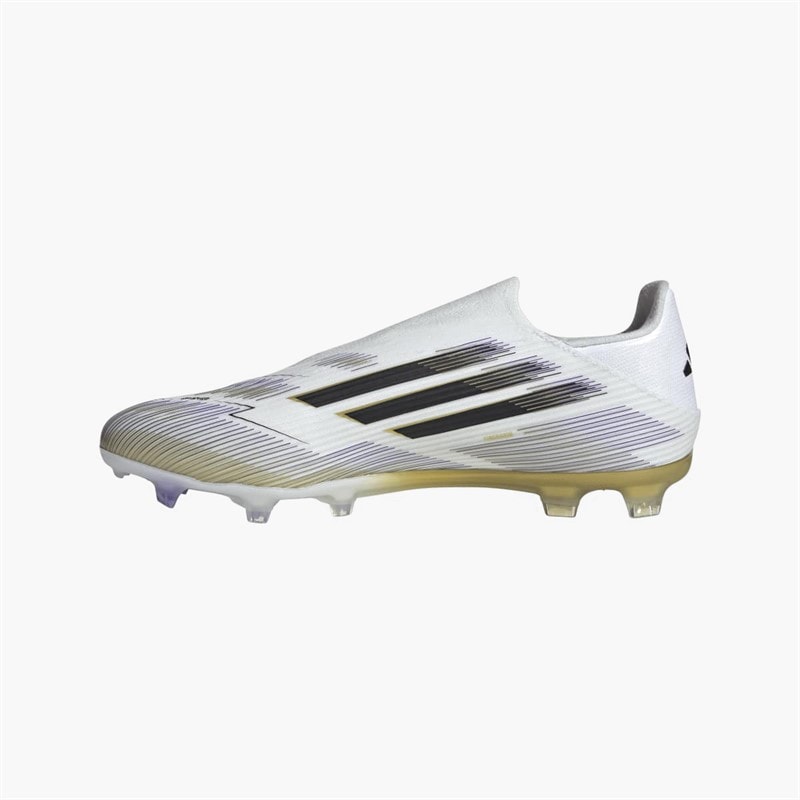 adidas Mens F50 League Pack Laceless FG/MG Firm/Multi Ground Football Boots Cloud White/Core Black/Gold Metallic - Image 5