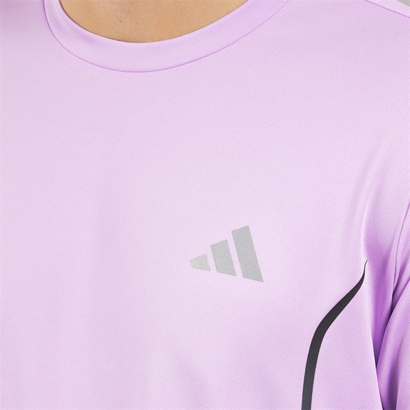 adidas Mens Tech Apparel Training T-Shirt Powder Plum - Image 3