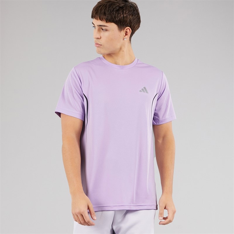 adidas Mens Tech Apparel Training T-Shirt Powder Plum - Image 5