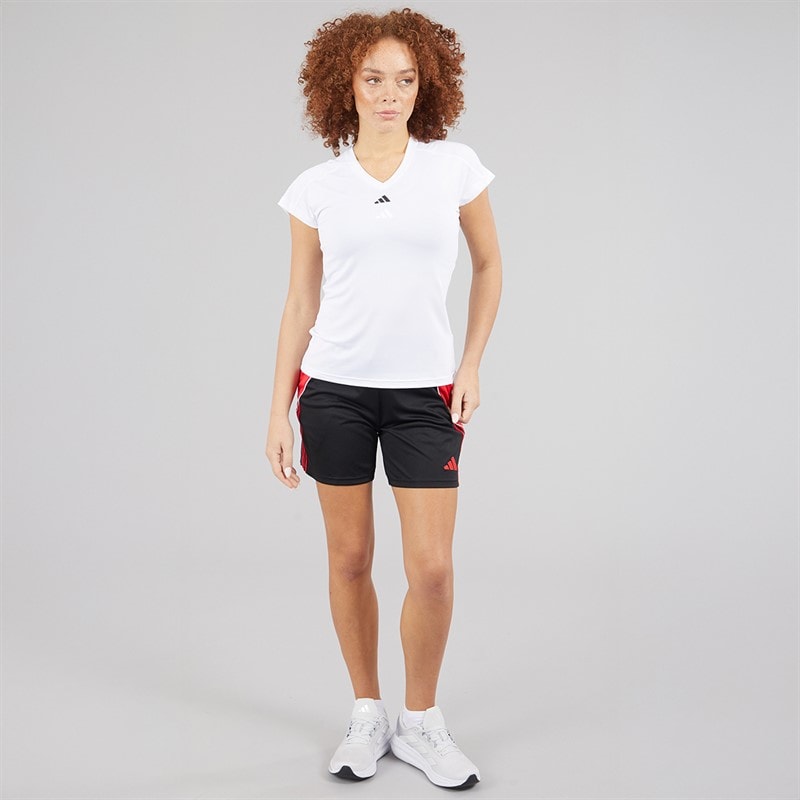 adidas Womens Tiro 24 Training Shorts Black/Pure Ruby - Image 4