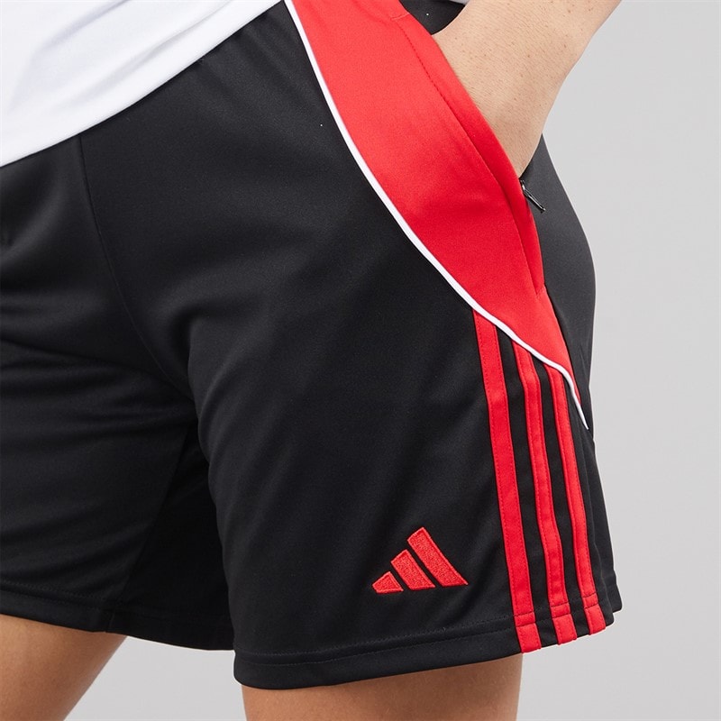 adidas Womens Tiro 24 Training Shorts Black/Pure Ruby - Image 5